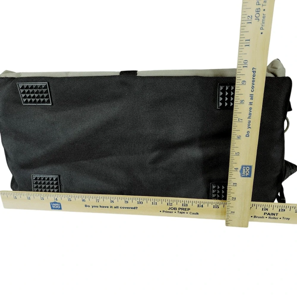 Vtg Banana Republic Duffle Bag Weekender Nylon Canvas Leather Large Travel Black